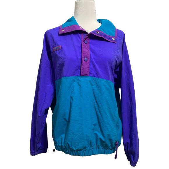 Columbia Vintage Colorblock Anorak Windbreaker Jacket Women Large - Picture 3 of 5